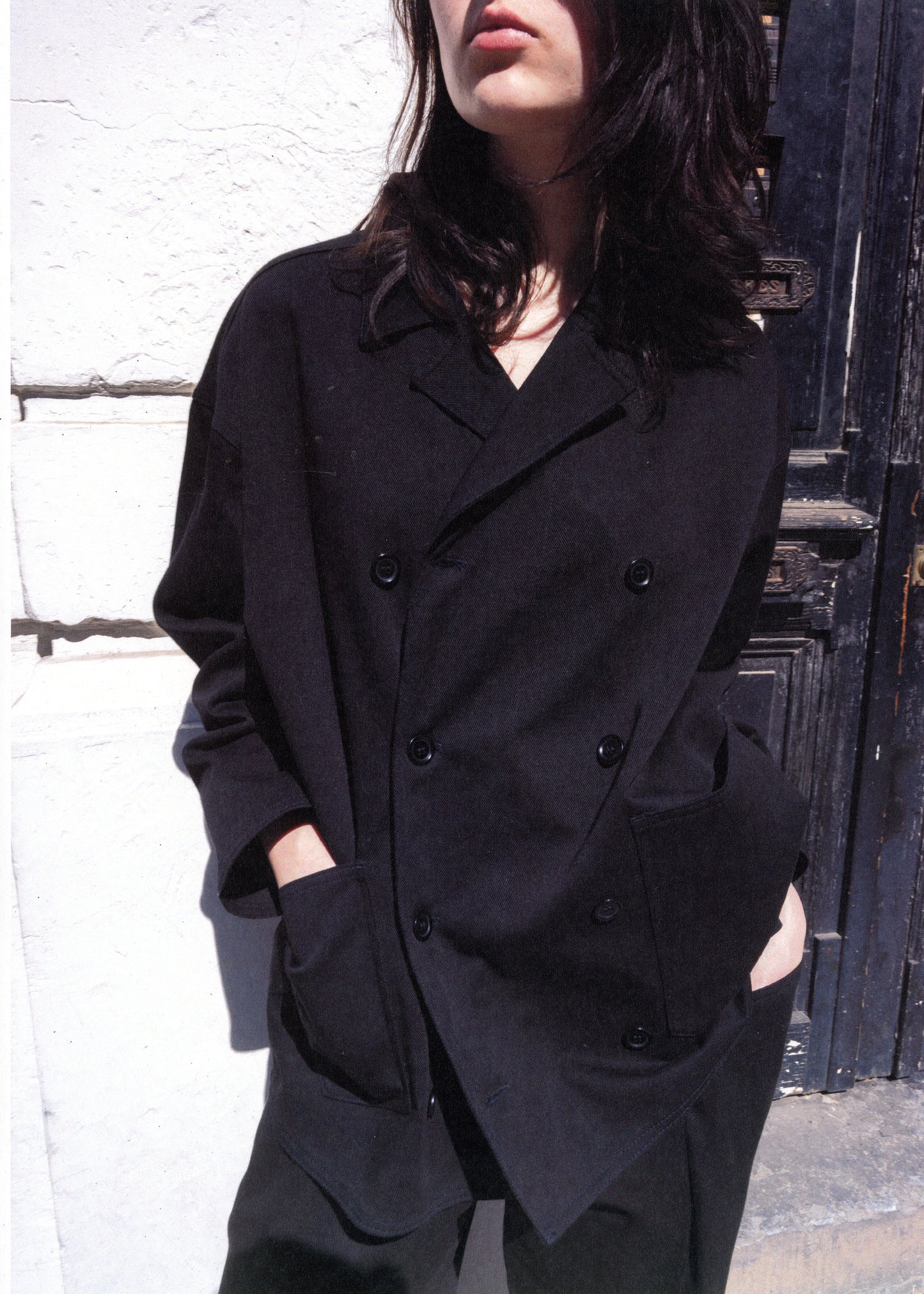 Jacket in Heavy Black Cotton