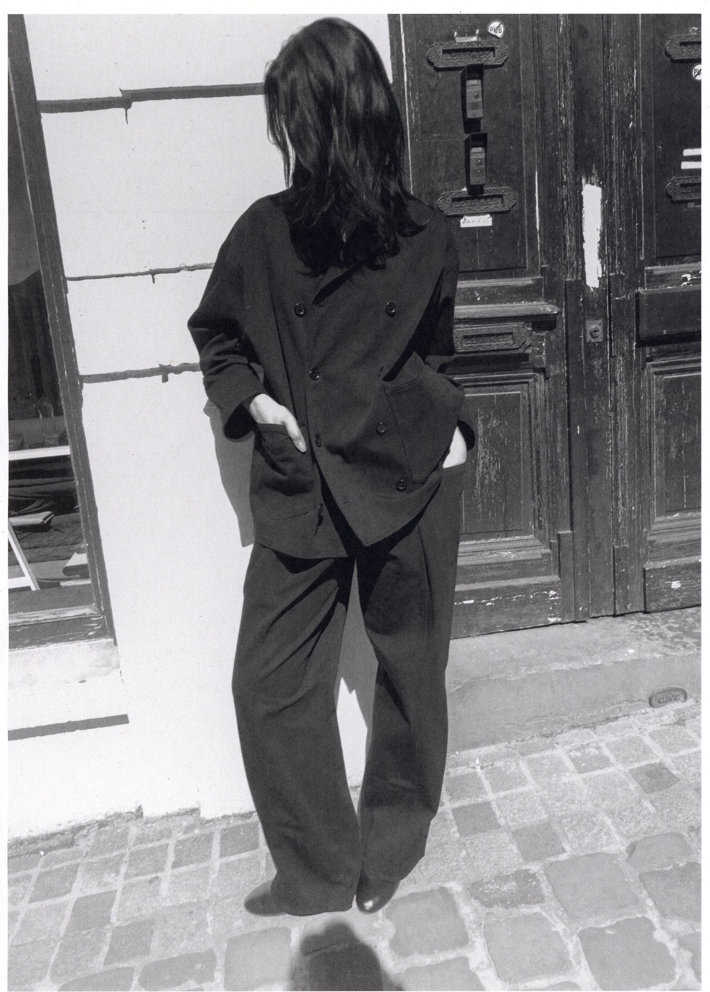 ARCHETYPE Billowing Trousers in black cotton poplin