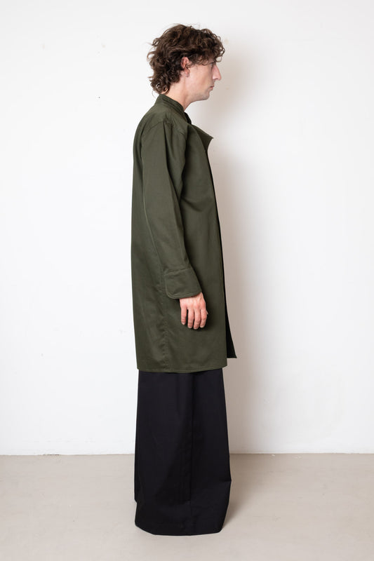 Kitchen Jacket in Green Twill (long)