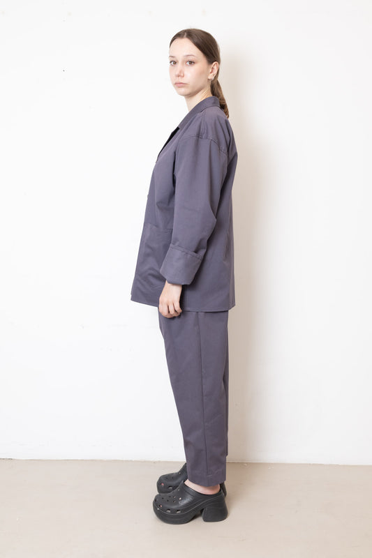 Jacket in Pigeon Grey Cotton Twill
