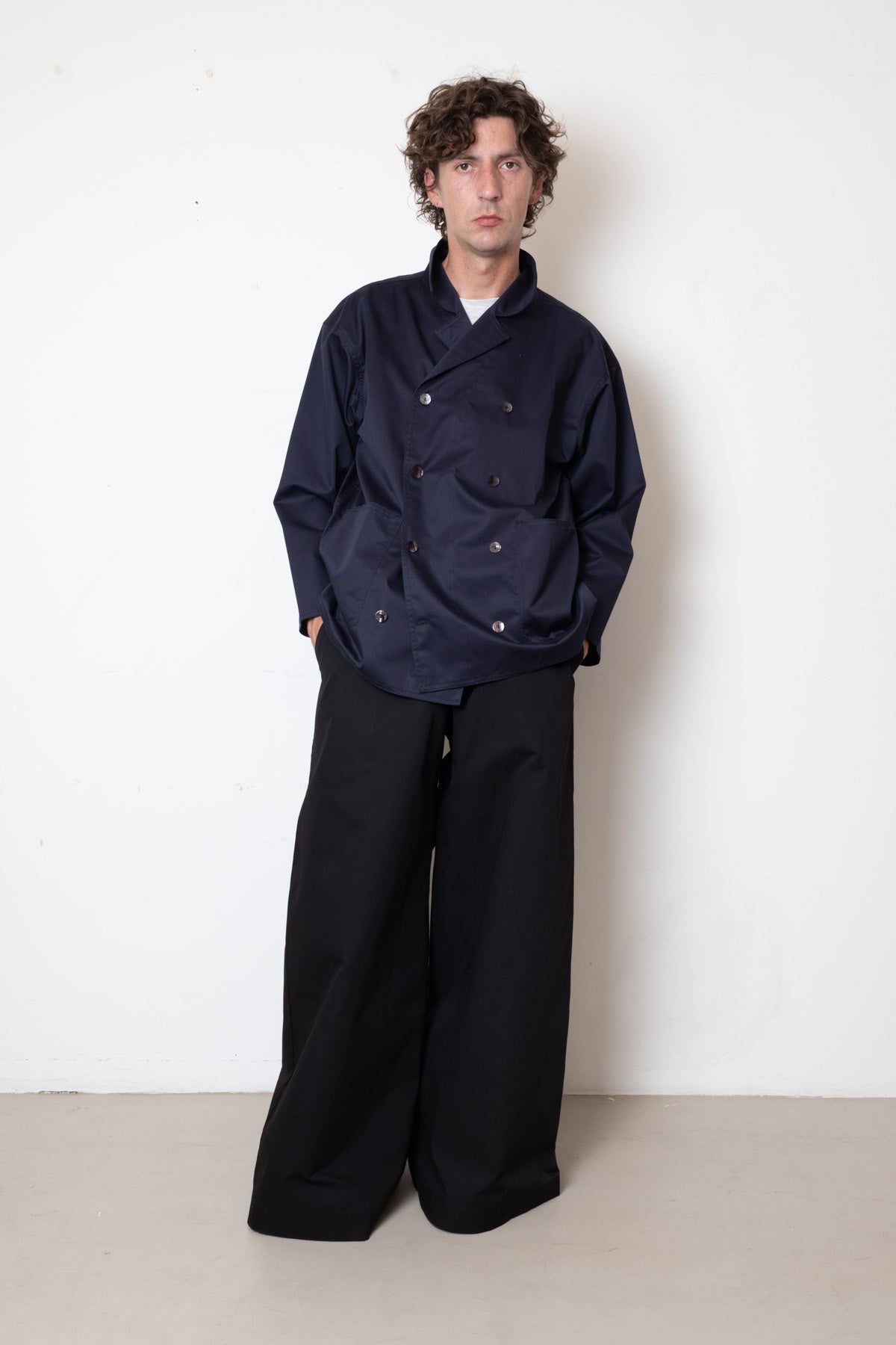 Jacket in Navy Twill Cotton