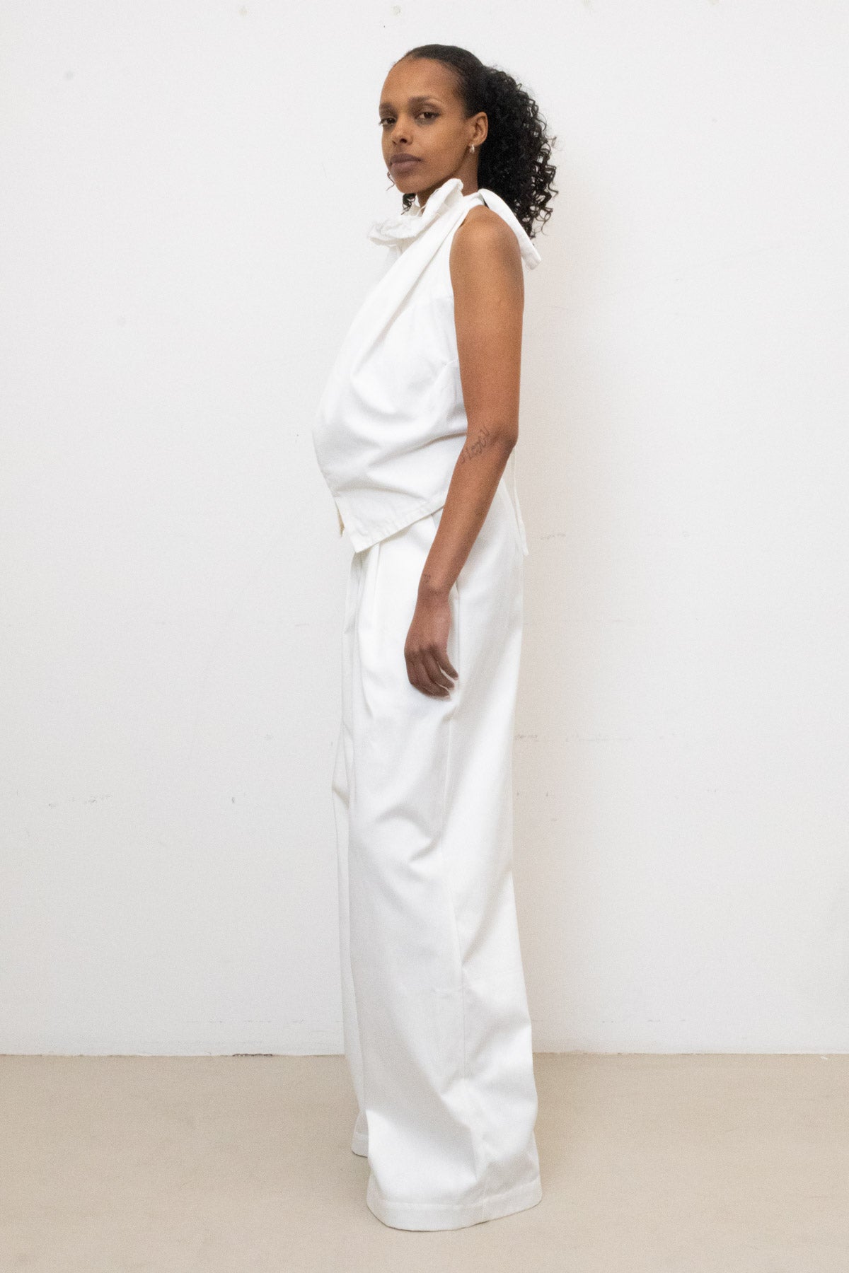 Lotus Top in White Denim