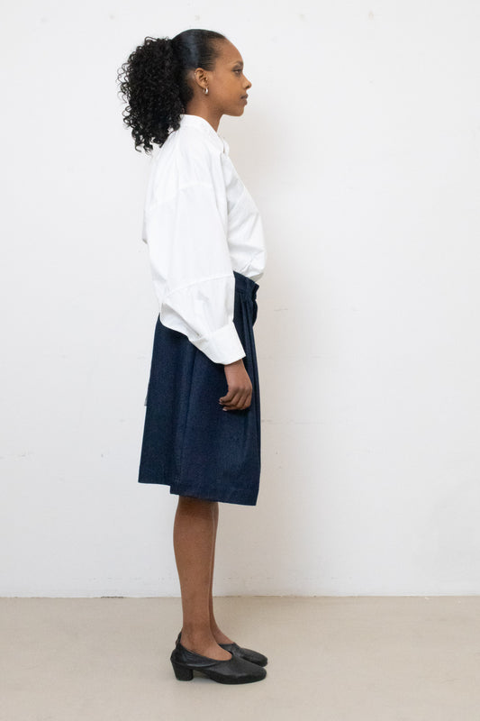 Billowing Shorts in Blue Denim