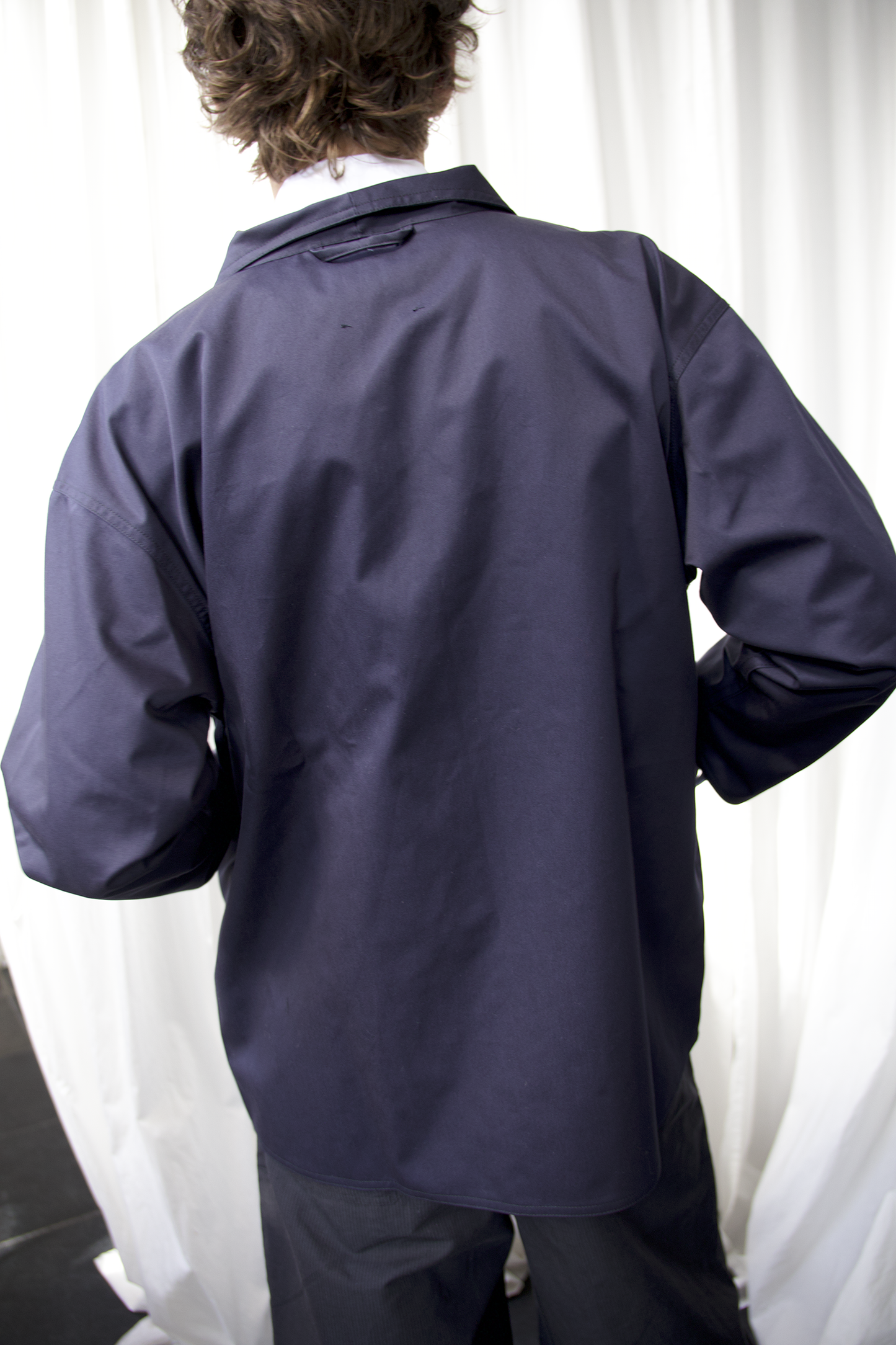 Jacket in Navy Twill Cotton