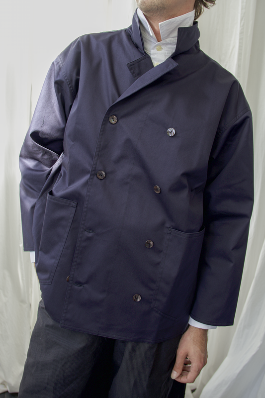 Jacket in Navy Twill Cotton