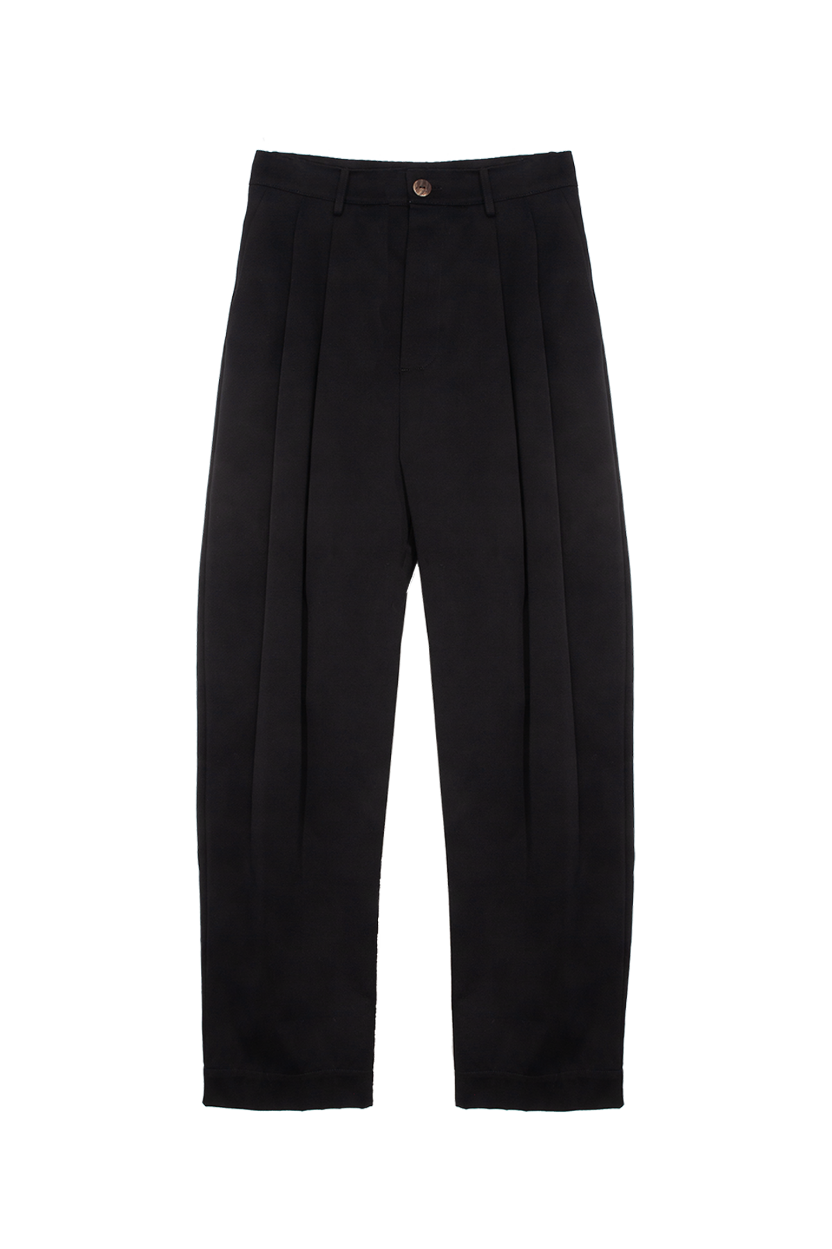 Billowing Trousers in Black Cotton Twill (narrow)