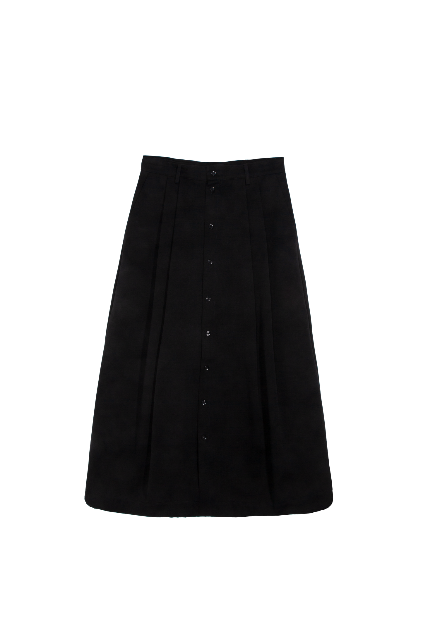 ARCHETYPE Billowing skirt in black twill cotton