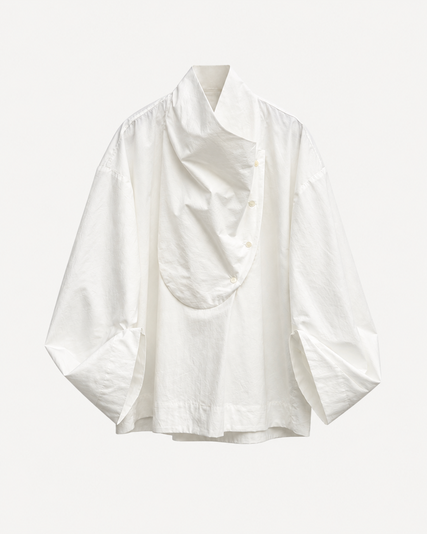 Tuxedo Shirt in White Cotton Poplin