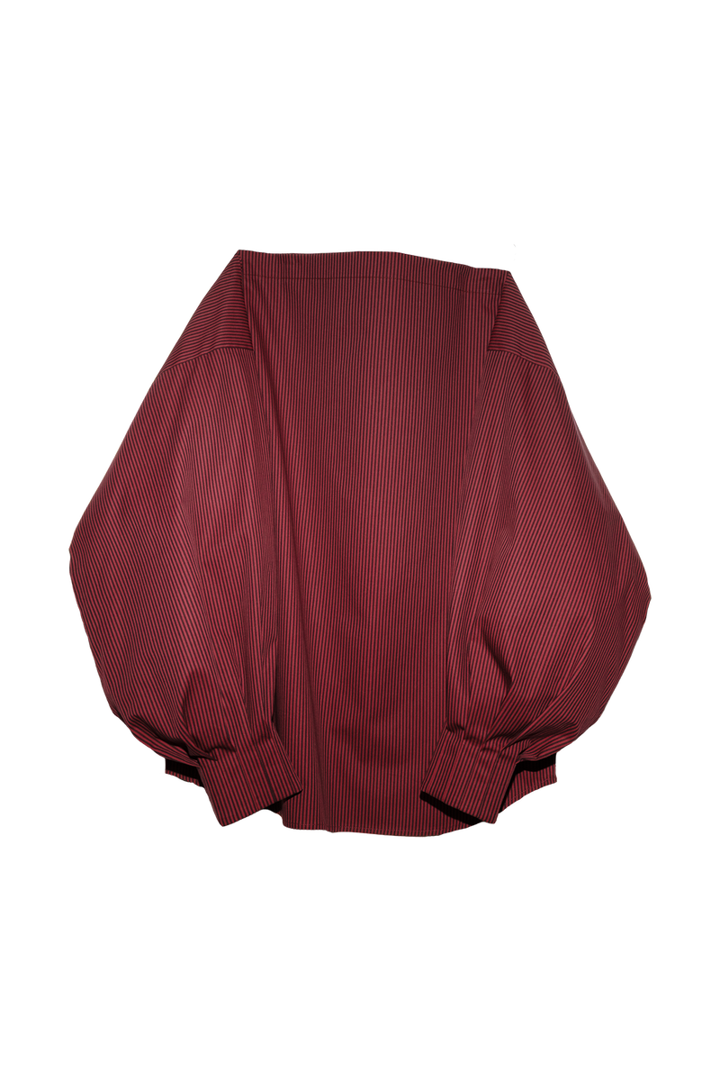 ARCHETYPE Indulging top in cherry pinstripe