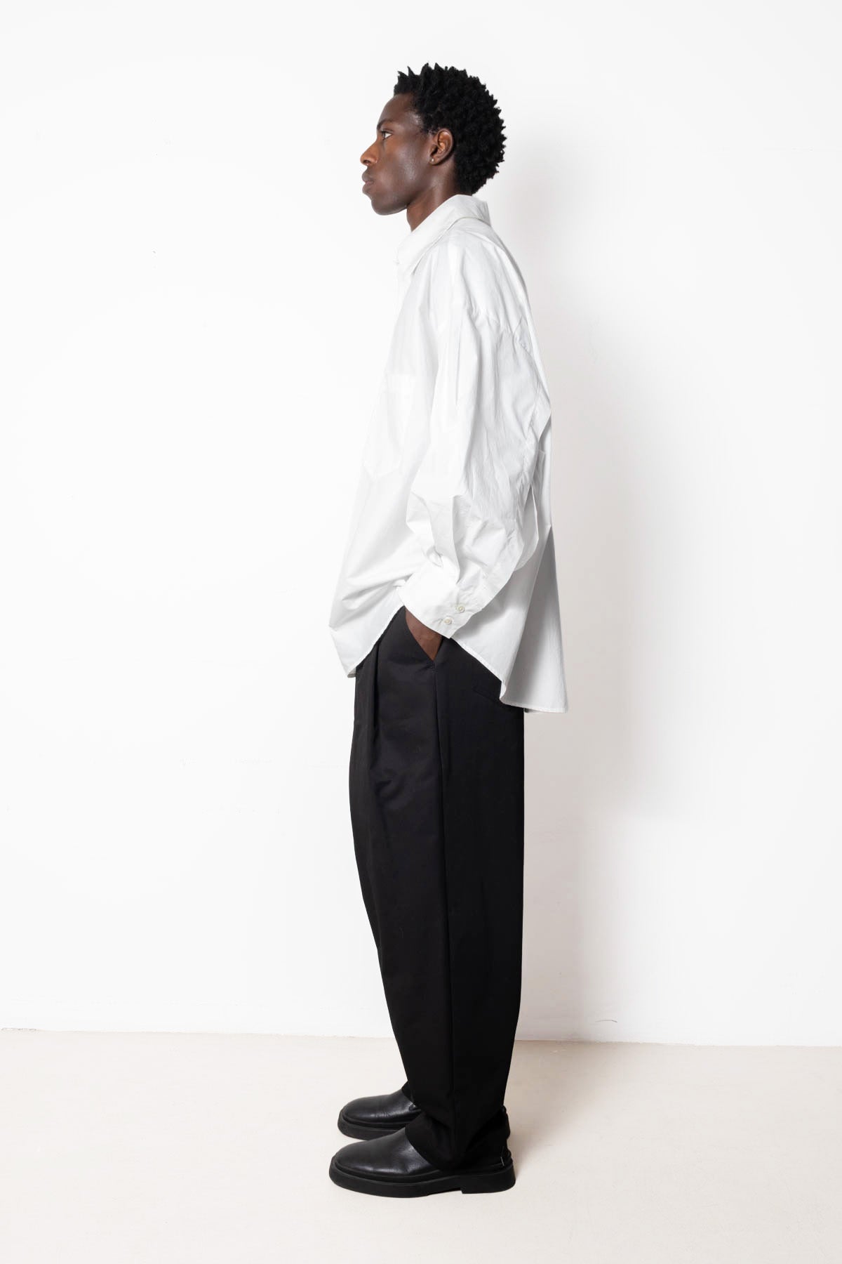 Shirt in White Cotton Poplin