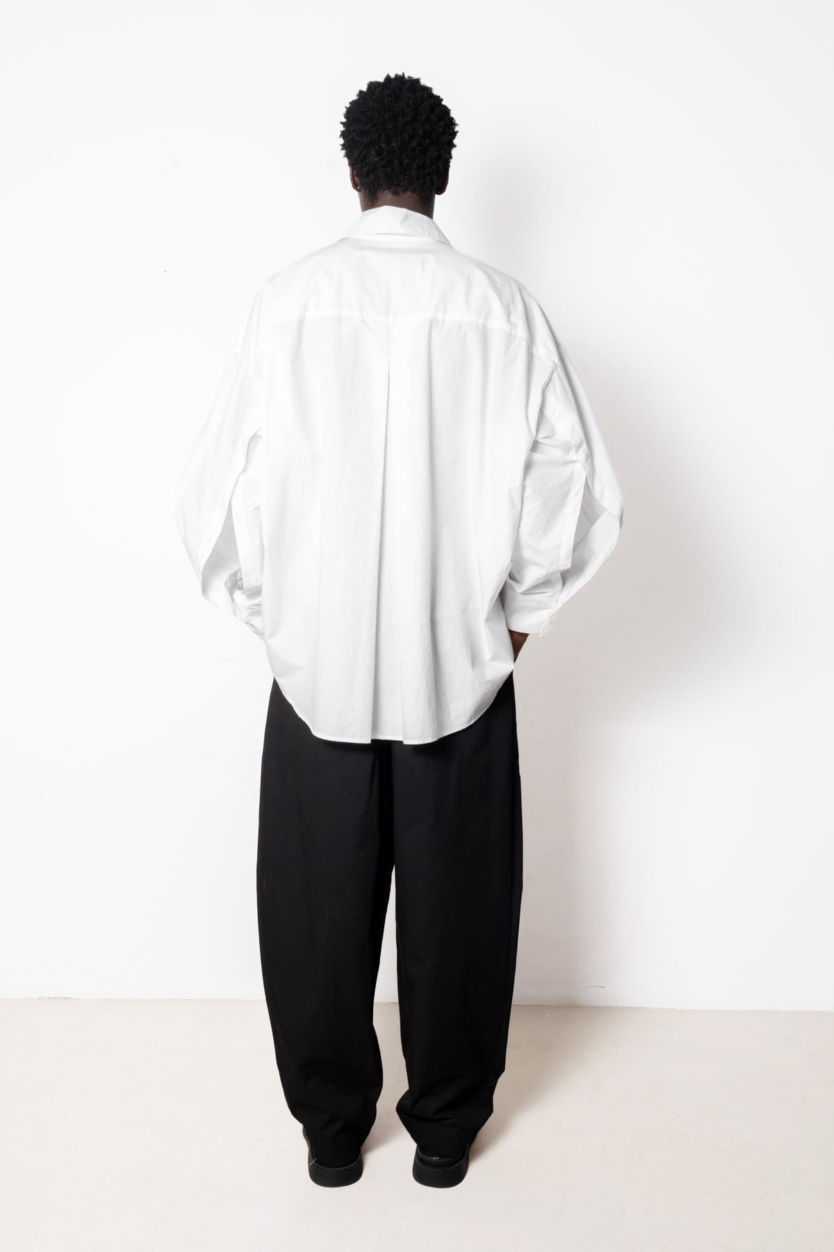Shirt in White Cotton Poplin