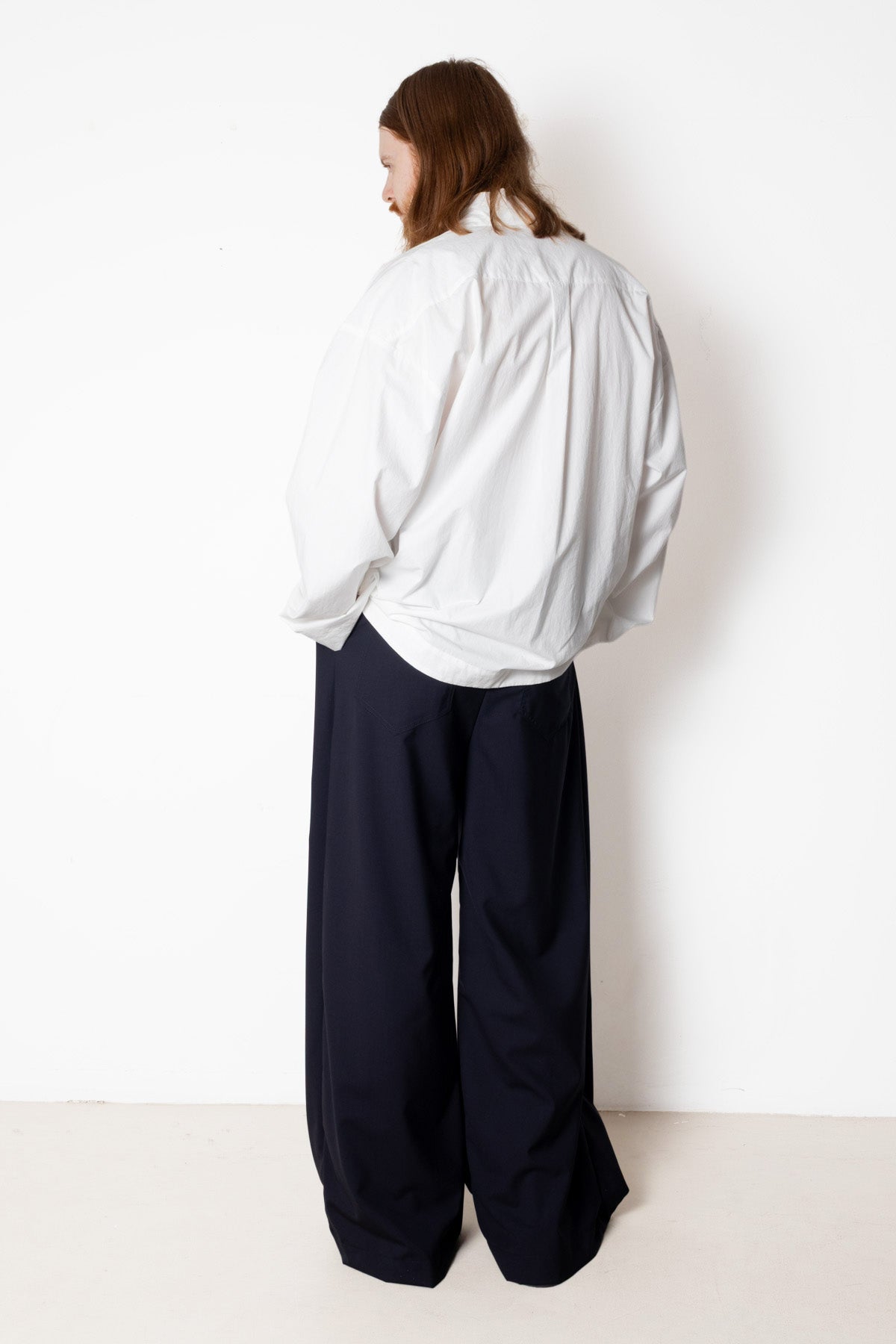 Tuxedo Shirt in White Cotton Poplin