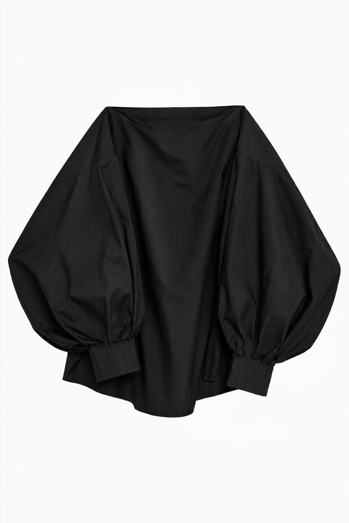 Indulging Top in Black Cotton Poplin