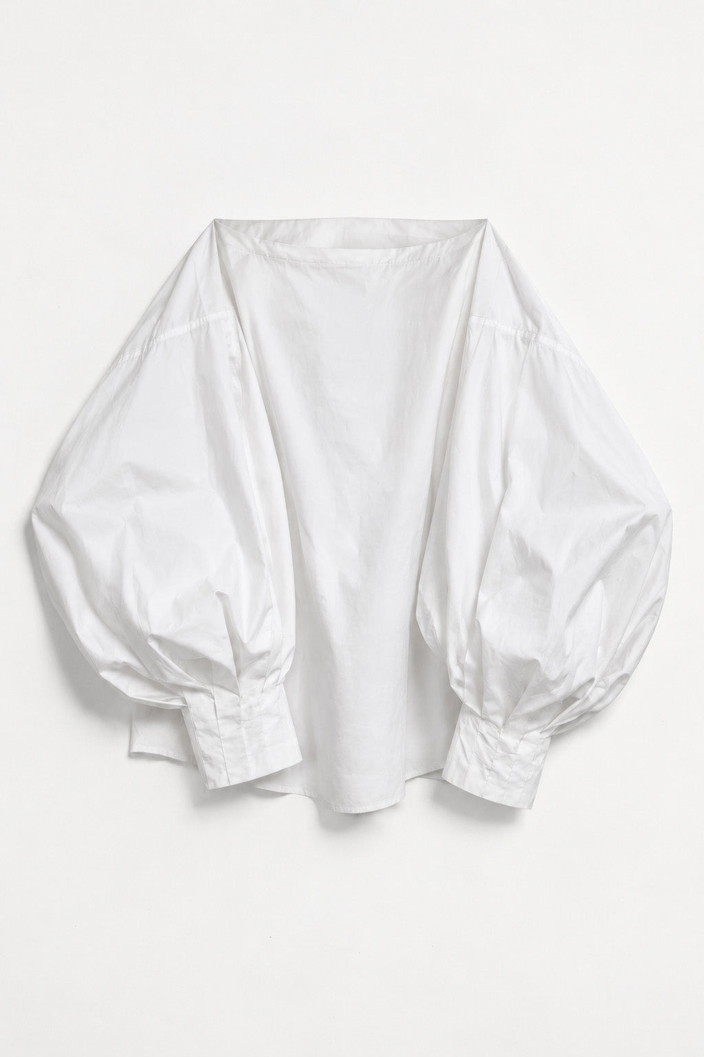 Indulging Top in White Cotton Poplin