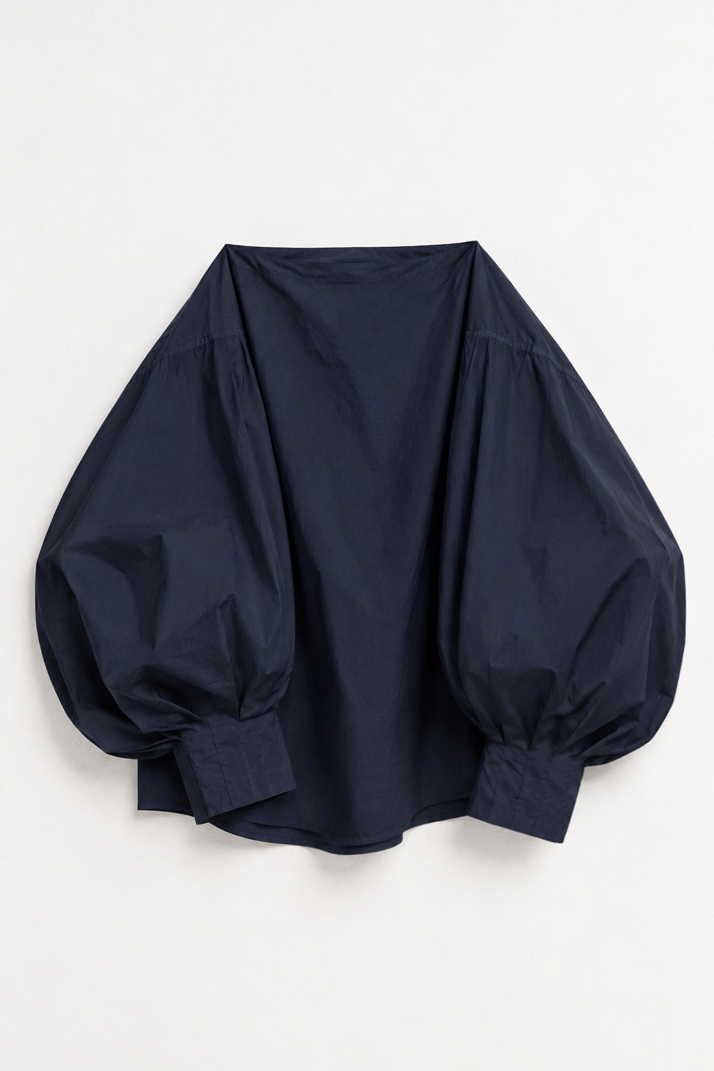 Indulging Top in Navy Cotton Poplin