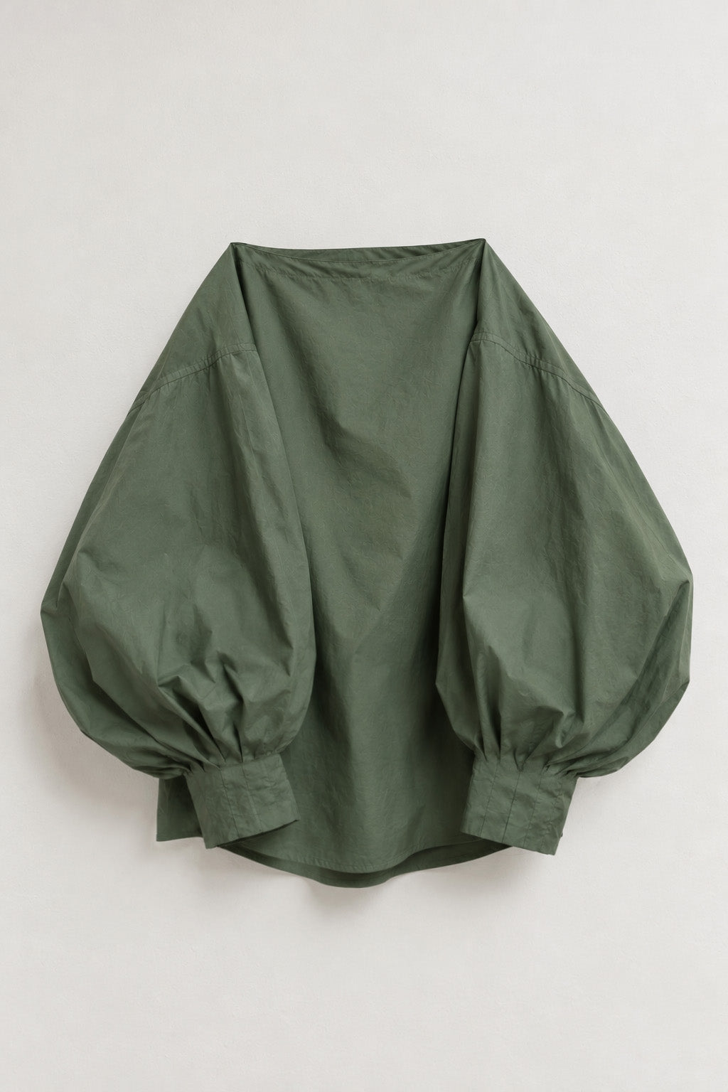 Indulging Top in Green Cotton Poplin