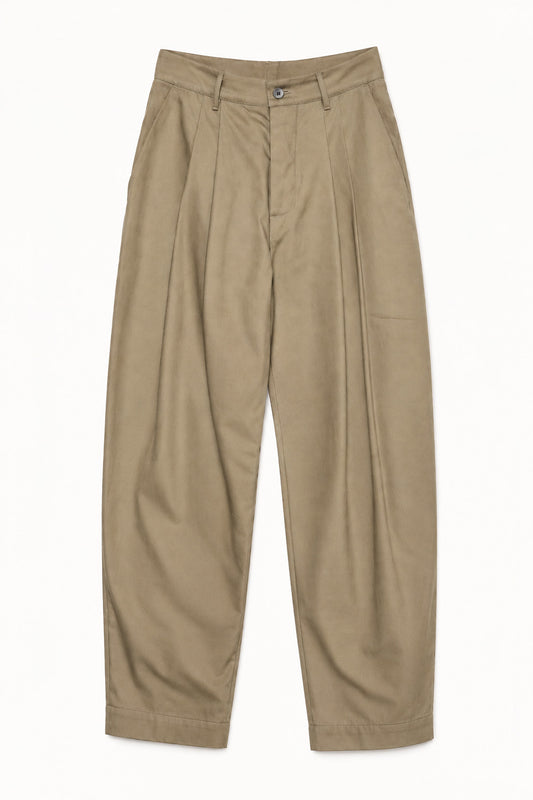 Billowing Pant Narrow in Ecru Heavy Cotton Canvas