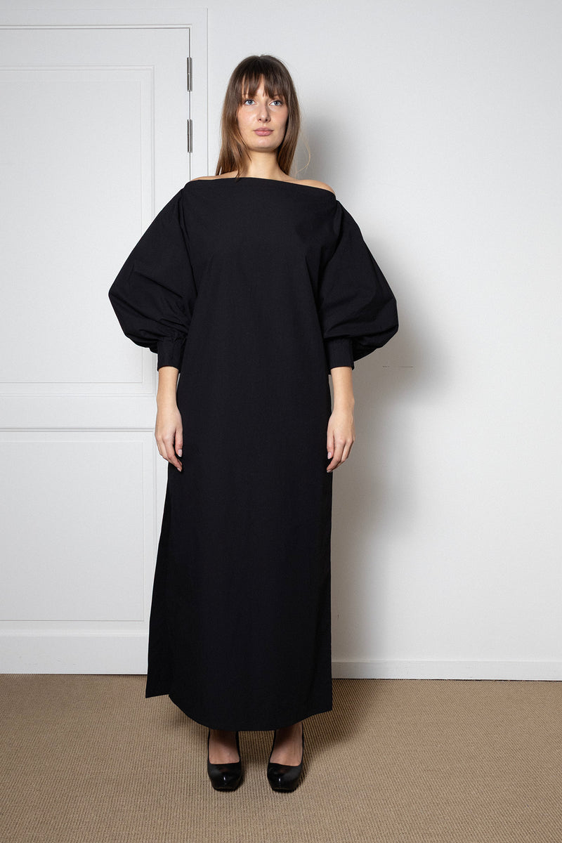 ARCHETYPE Indulging Dress in Black Cotton Poplin