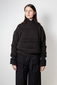 Archetype Pinching Sweater in Brown Virgin Wool