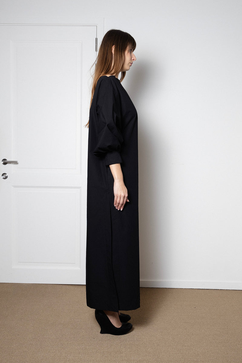 ARCHETYPE Indulging Dress in Black Cotton Poplin