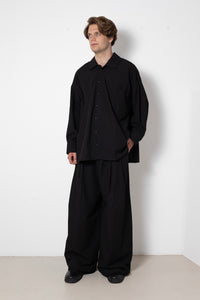 ARCHETYPE Revealing Shirt in Black Cotton Poplin