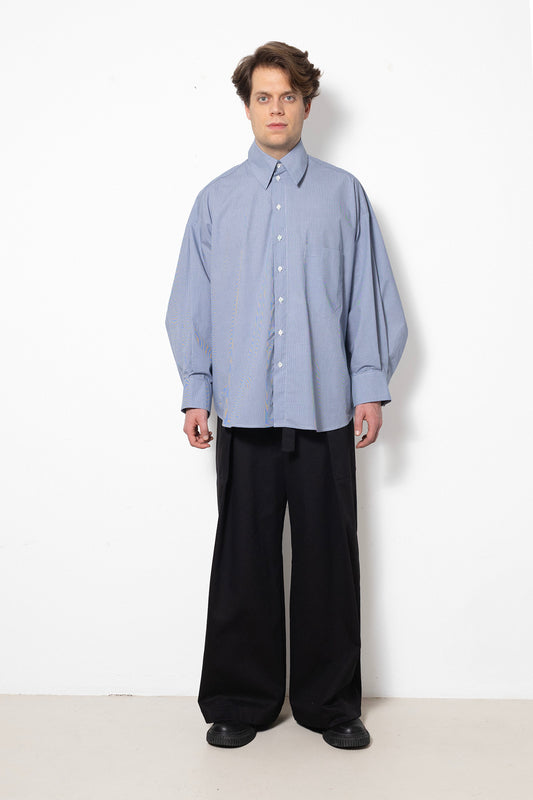 Shirt in Blue Vichy Cotton Poplin