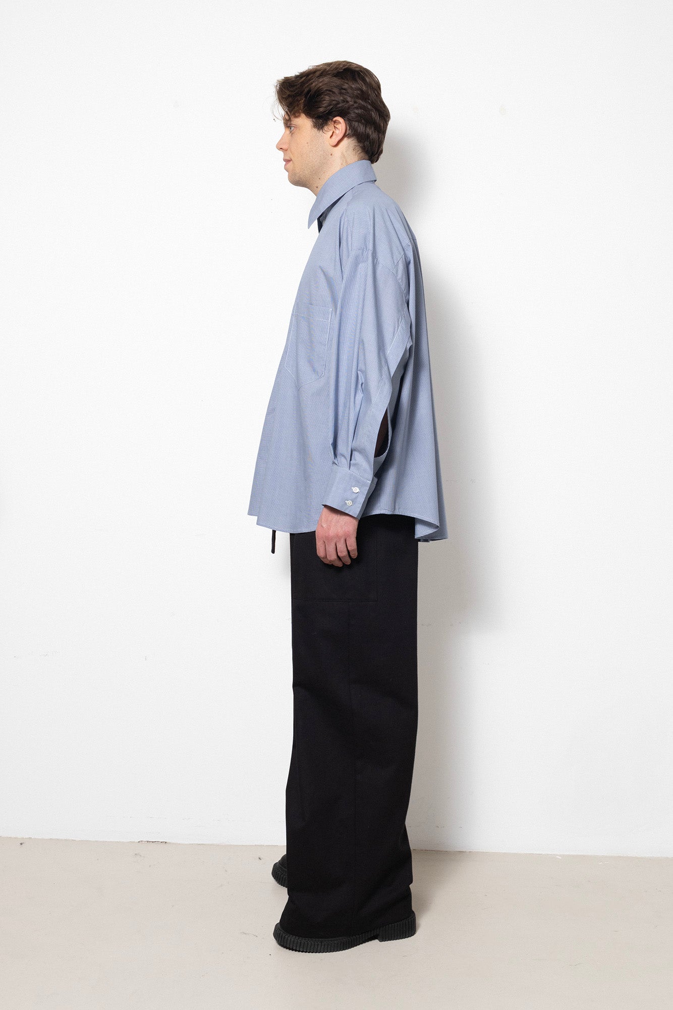 Shirt in Blue Vichy Cotton Poplin