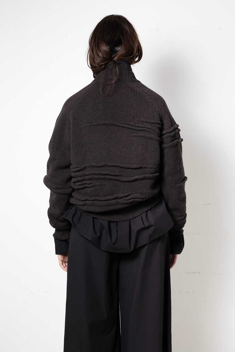 Archetype Pinching Sweater in Brown Virgin Wool