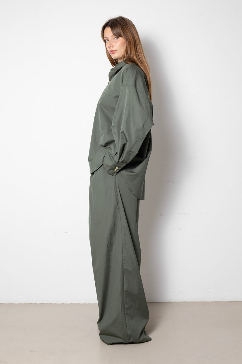 ARCHETYPE Shirt in Green Cotton Poplin
