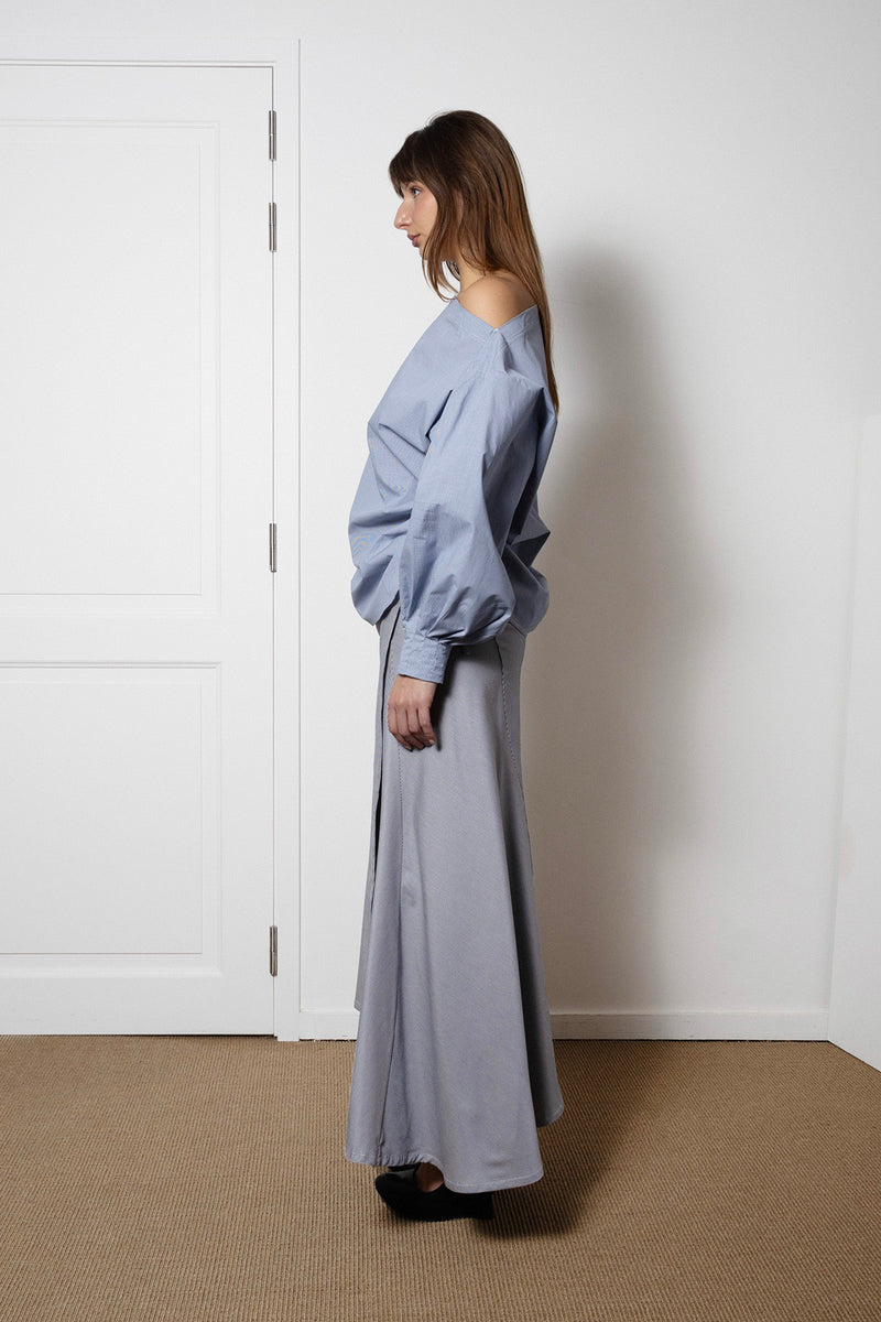 ARCHETYPE Enveloping Skirt in Houndstooth Cotton