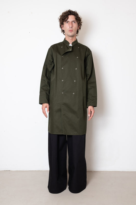 Kitchen Jacket in Green Twill (long)