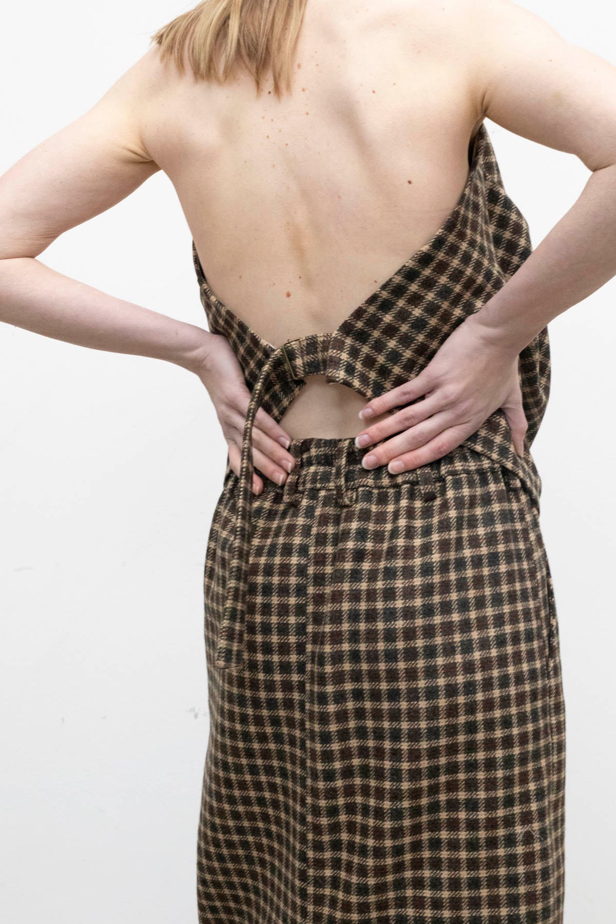 ARCHETYPE Straight Echo Skirt in Checkered Wool