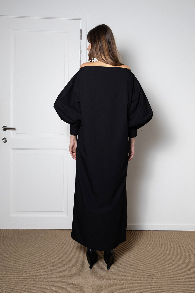 ARCHETYPE Indulging Dress in Black Cotton Poplin