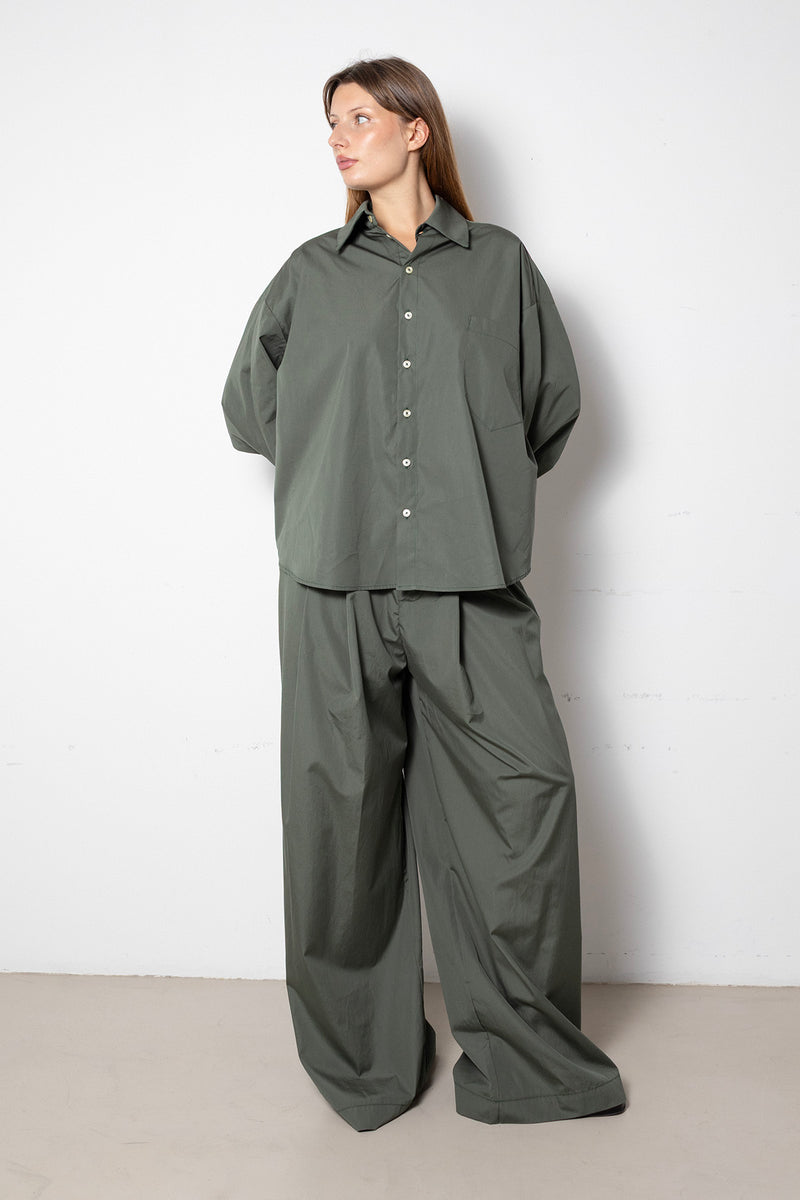 ARCHETYPE Shirt in Green Cotton Poplin