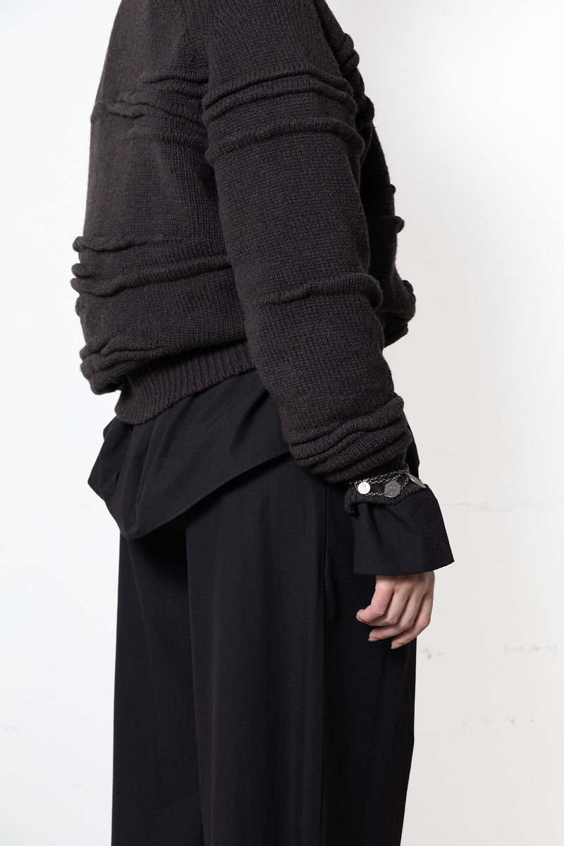 Archetype Pinching Sweater in Brown Virgin Wool
