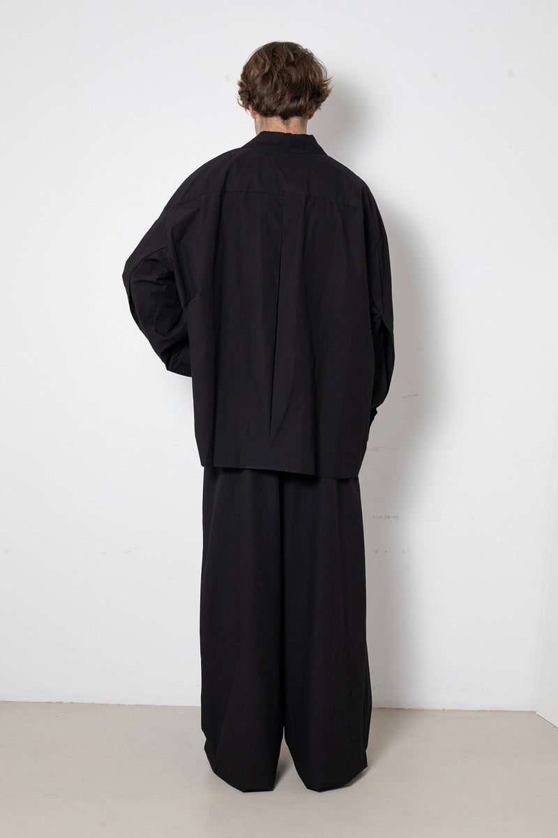ARCHETYPE Revealing Shirt in Black Cotton Poplin
