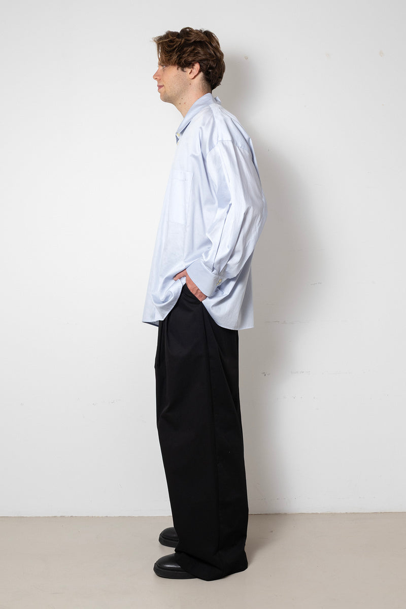 ARCHETYPE Revealing shirt in blue satin cotton