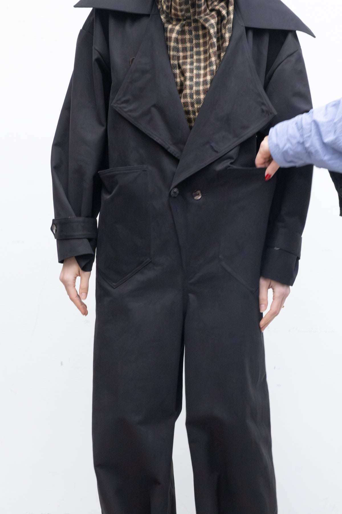 Coverall in Black Peached Cotton Twill
