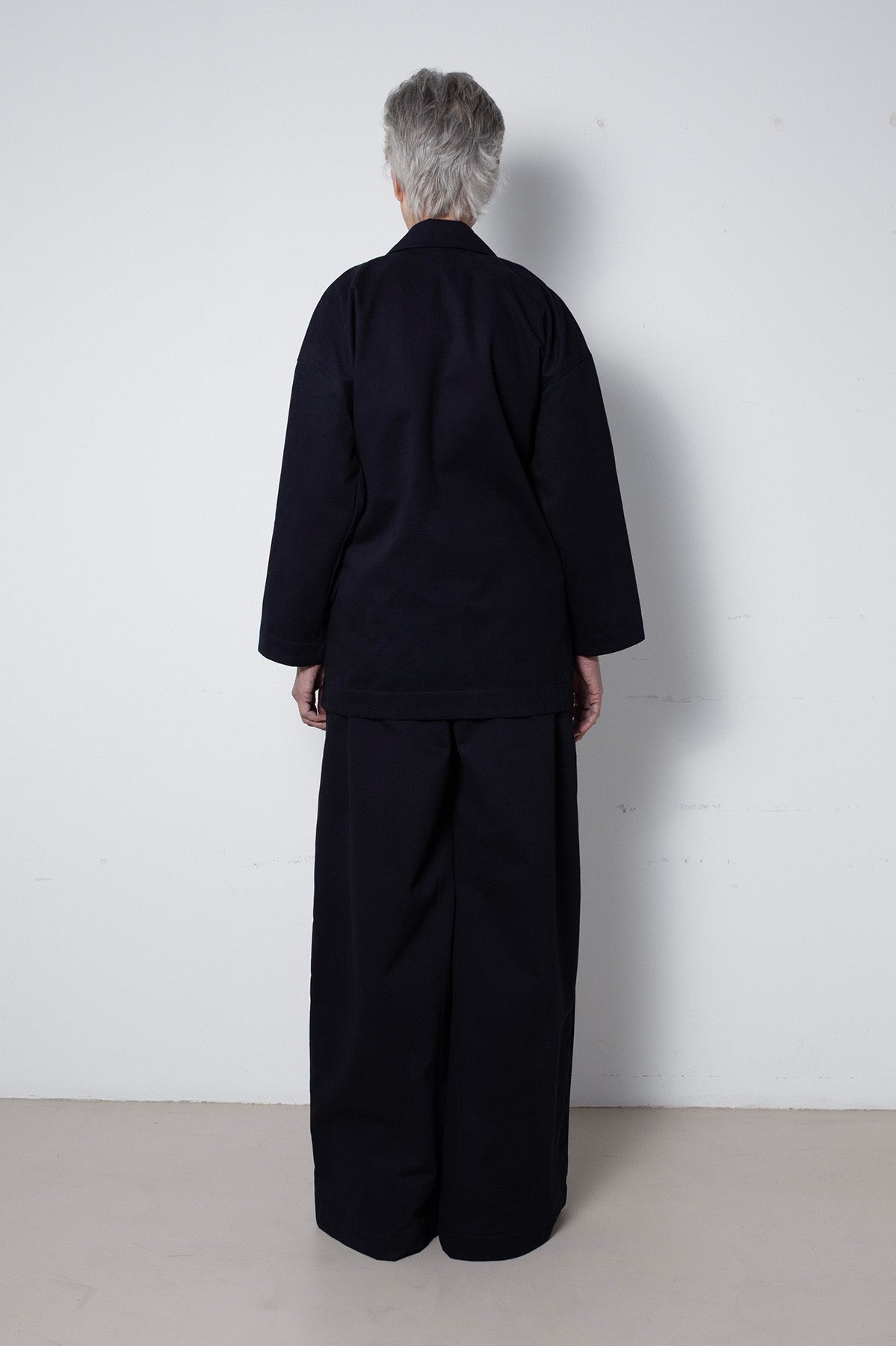 Folded Jacket in Navy Cotton Twill