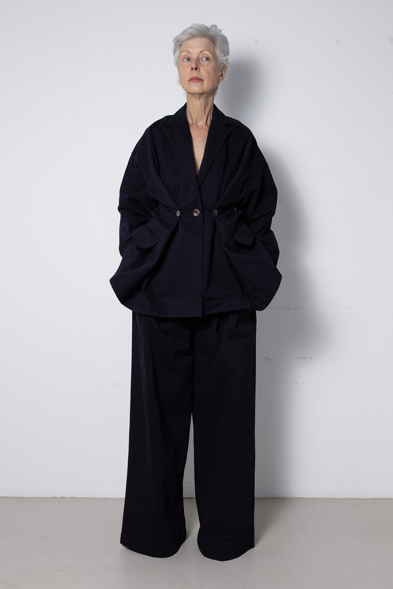 ARCHETYPE Folded Vest in Navy Twill