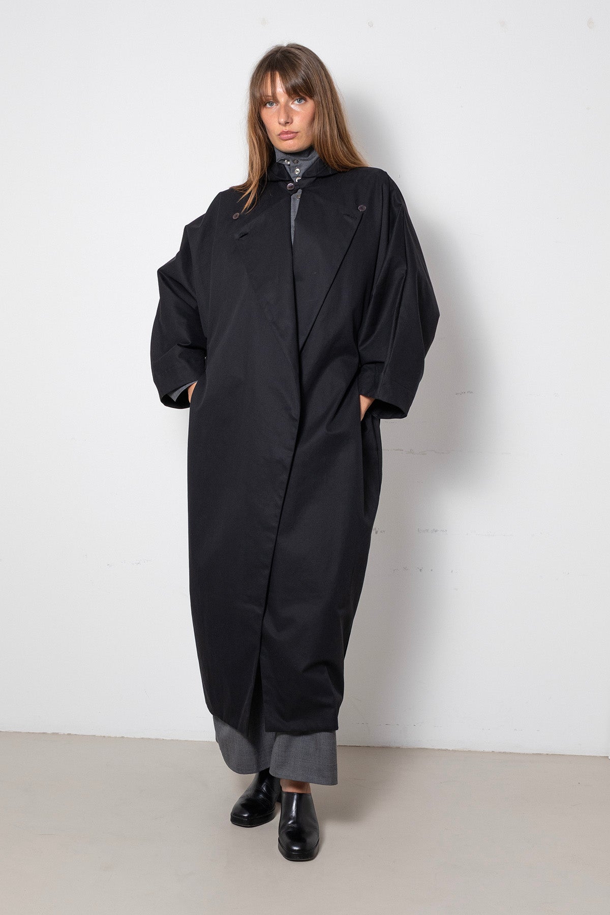 Archetype Parka Coat in Black Waterproof Cotton