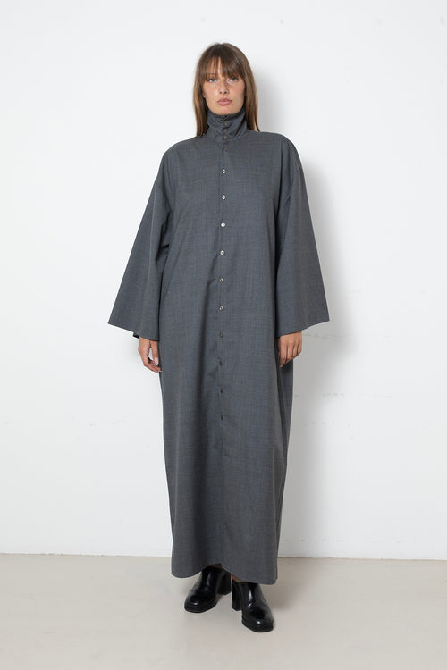 ARCHETYPE Waving Dress in Grey Fine Wool