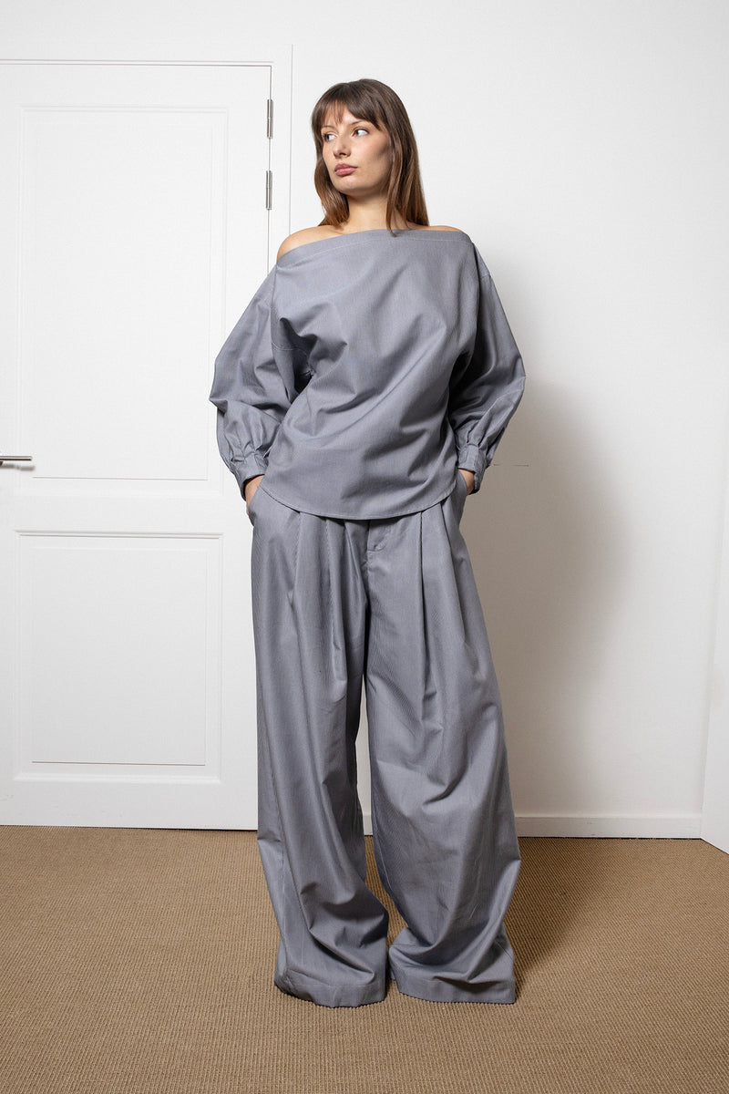 ARCHETYPE Indulging Top in Black Houndstooth Cotton