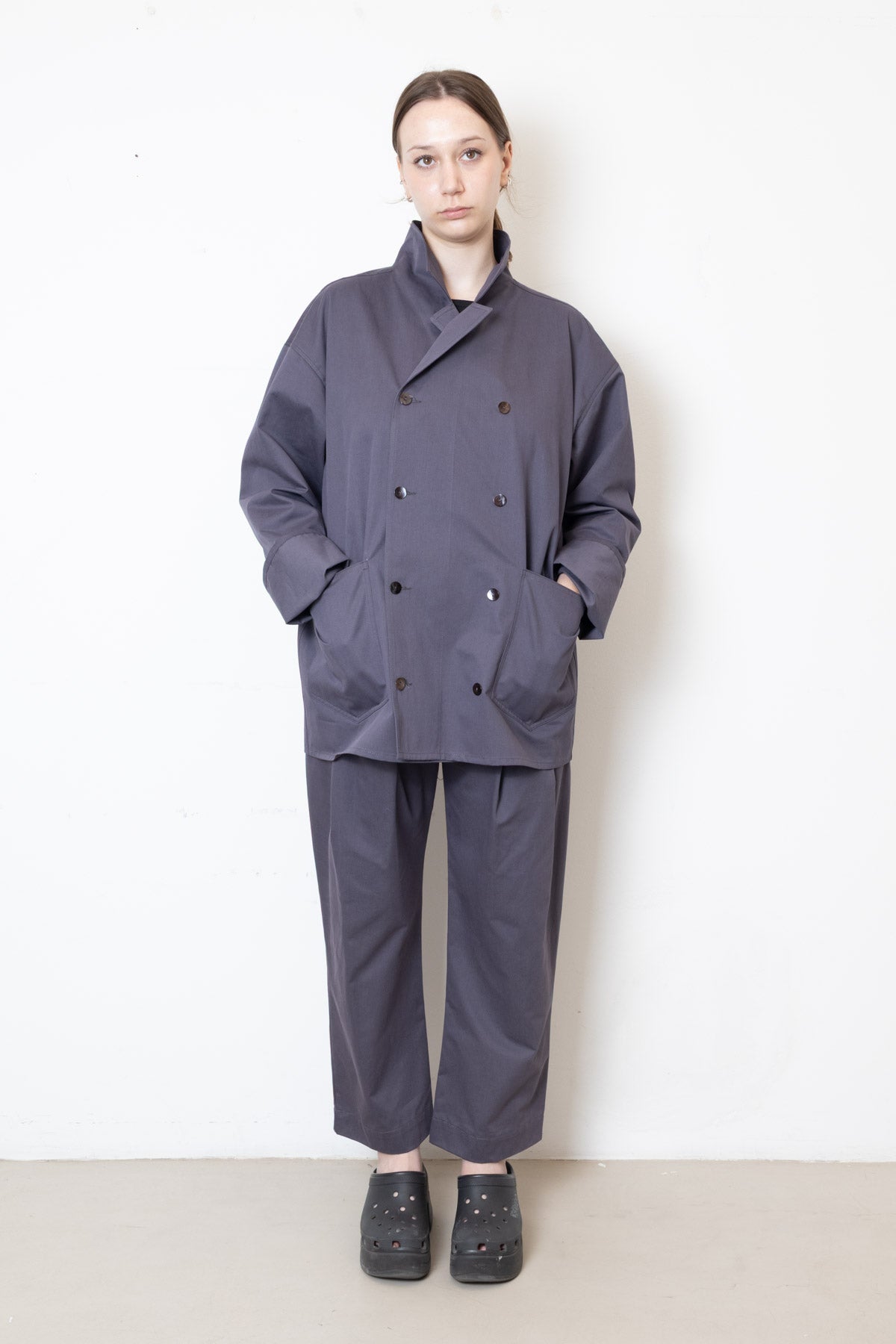 Jacket in Pigeon Grey Cotton Twill