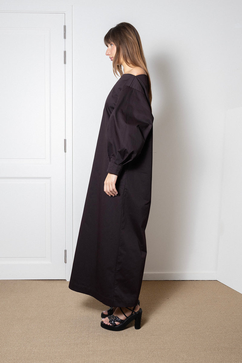 ARCHETYPE Indulging Dress in Plum Cotton Twill