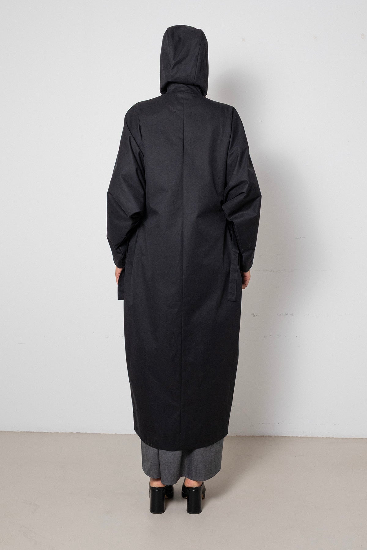Archetype Parka Coat in Black Waterproof Cotton