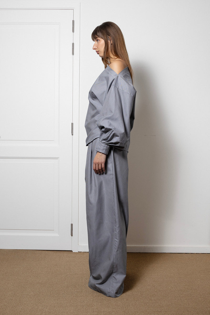 ARCHETYPE Indulging Top in Black Houndstooth Cotton