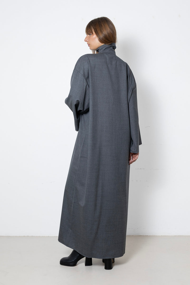 ARCHETYPE Waving Dress in Grey Fine Wool