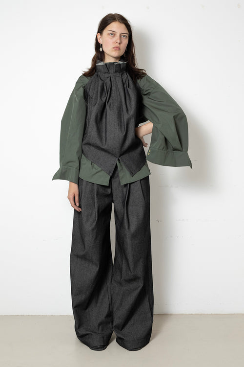 ARCHETYPE Lotus Top in Black Denim