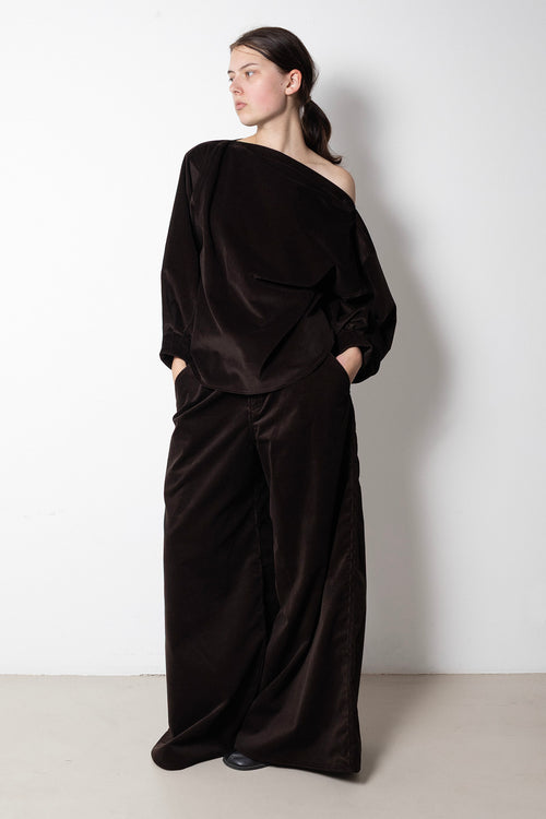 ARCHETYPE Indulging Top in Brown Corduroy Cotton